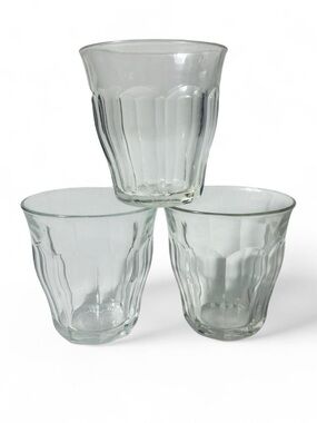 3 Vintage Duralex Picardie Glasses Clear 3.25” 8.4cm 20cl 6.75 oz Made In France